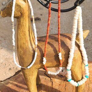 Vintage Native American Turquoise and High Grade Puka/Heishi Necklace 17"